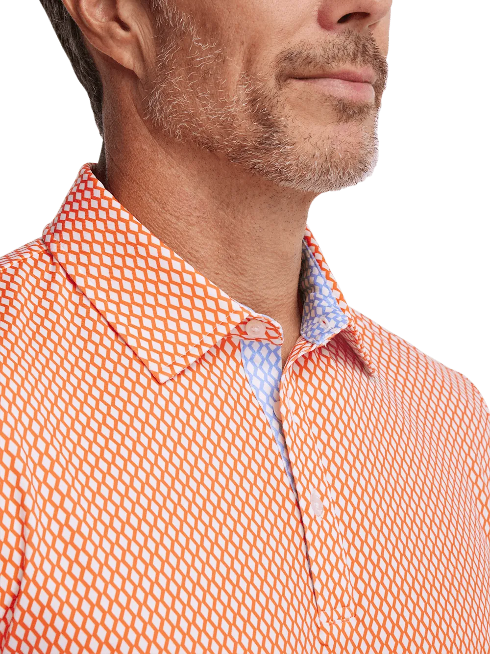 Performance Blend Three Button Polo - Orange
