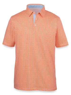 Performance Blend Three Button Polo - Orange