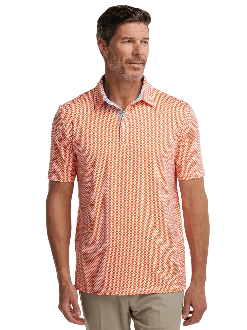 Performance Blend Three Button Polo - Orange