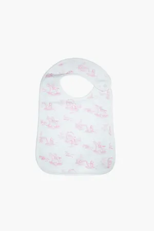 Pink Toile Feeding Bib