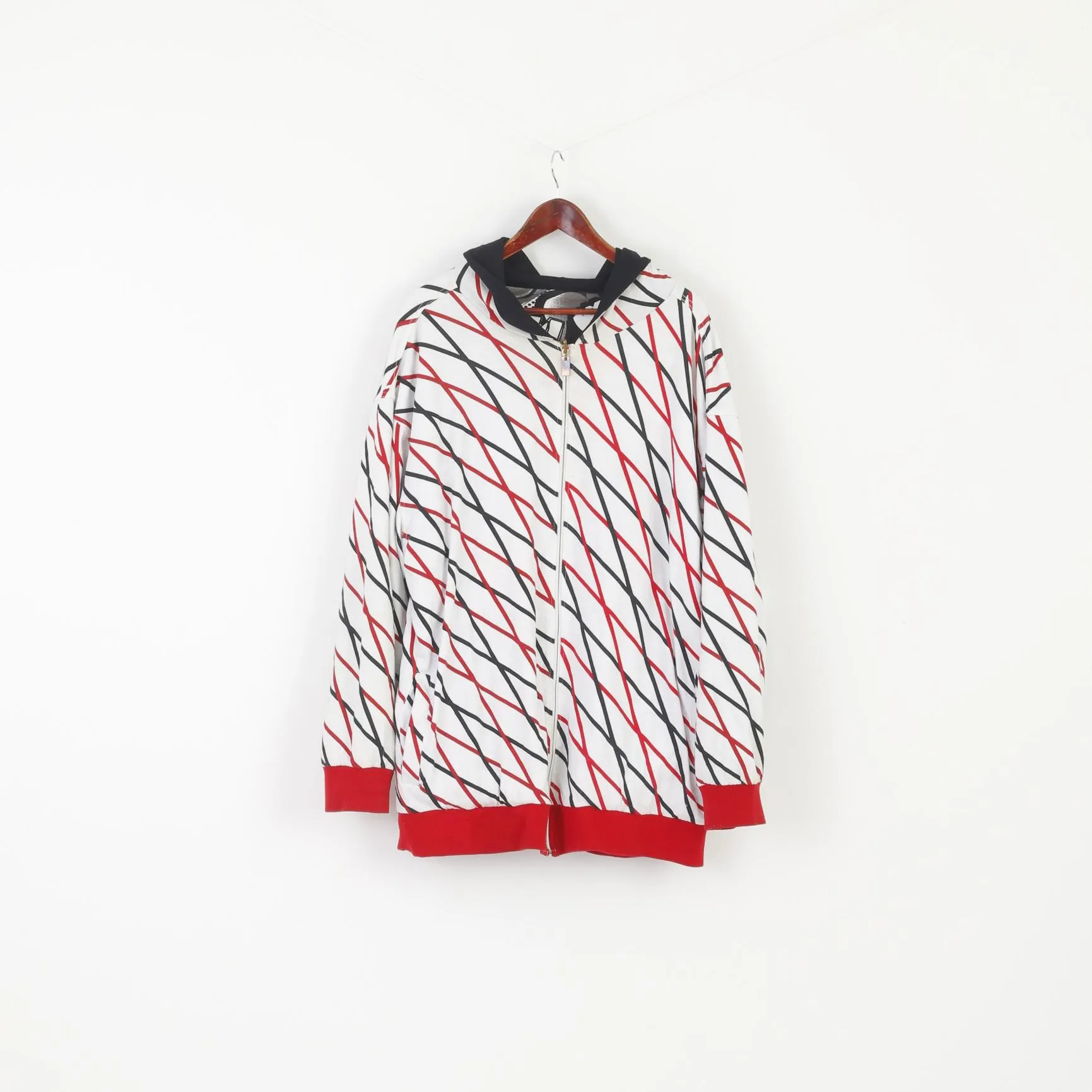 PJ Mark Men 2XL Sweatshirt Multicolour Printed Cotton Double Sided Zip Up Hoodie