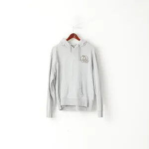 Police 883 Men 6 M Sweatshirt Grey Cotton Hooded Engineering in Milano Hoodie