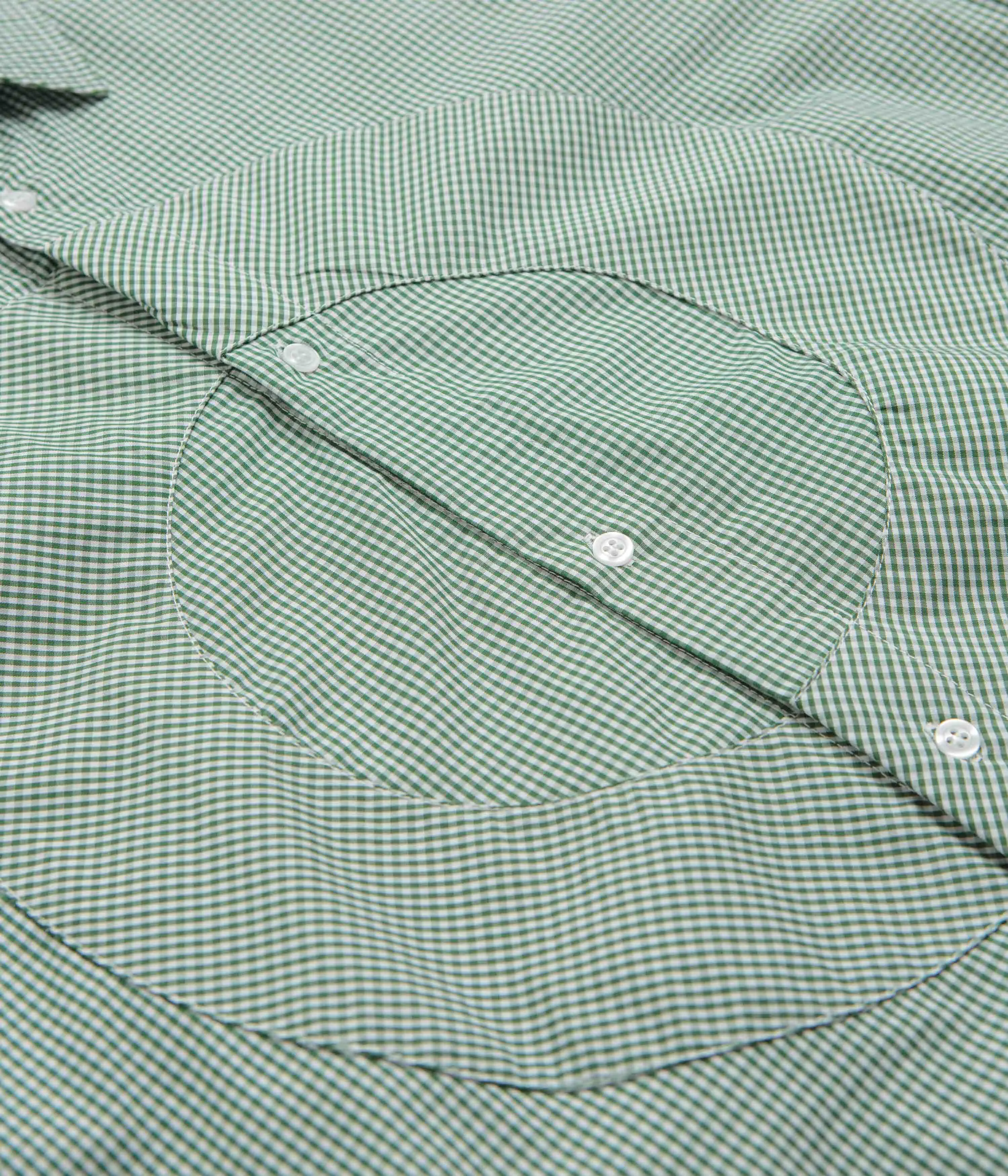 Pop Trading Company O Short Sleeve Gingham Shirt - Green / White