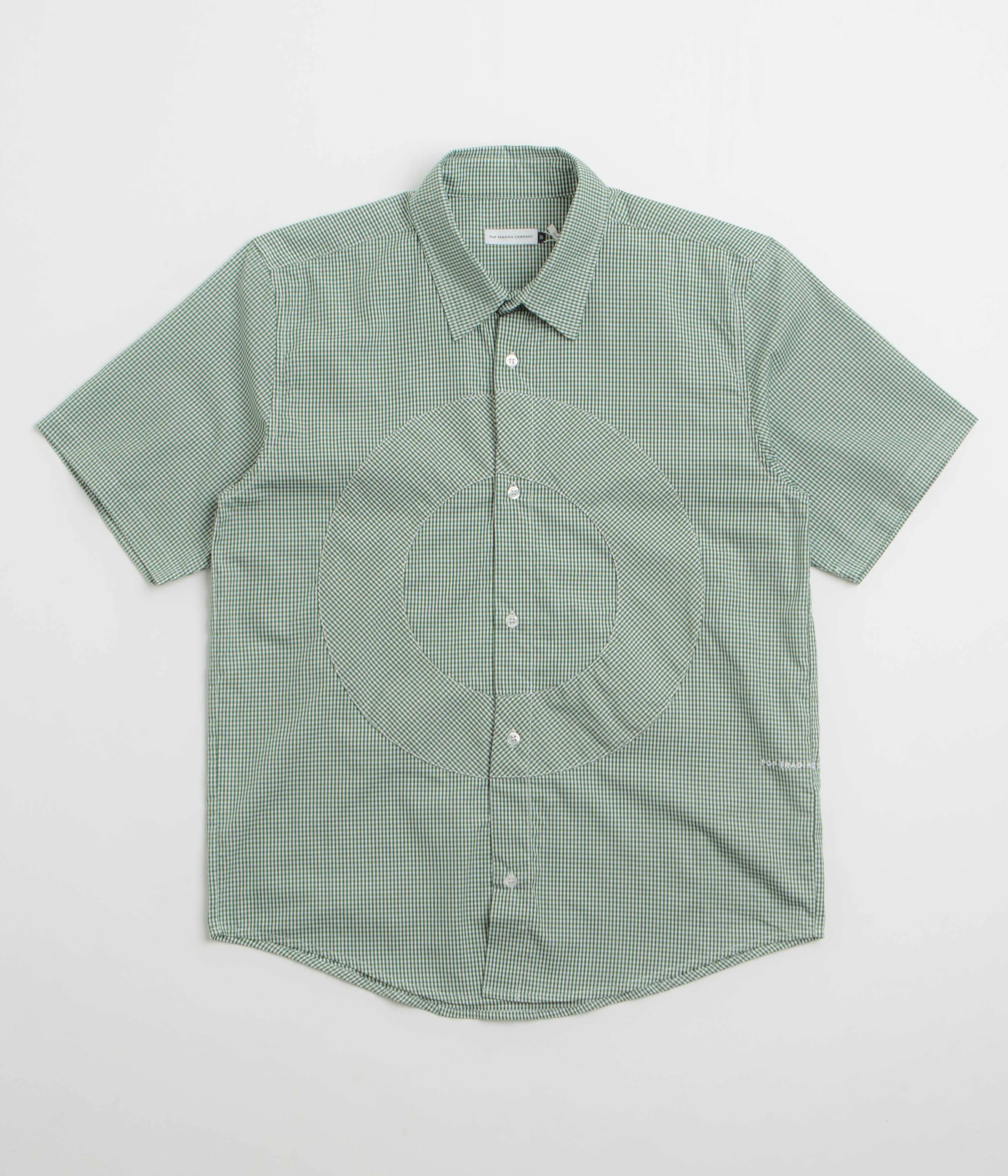 Pop Trading Company O Short Sleeve Gingham Shirt - Green / White