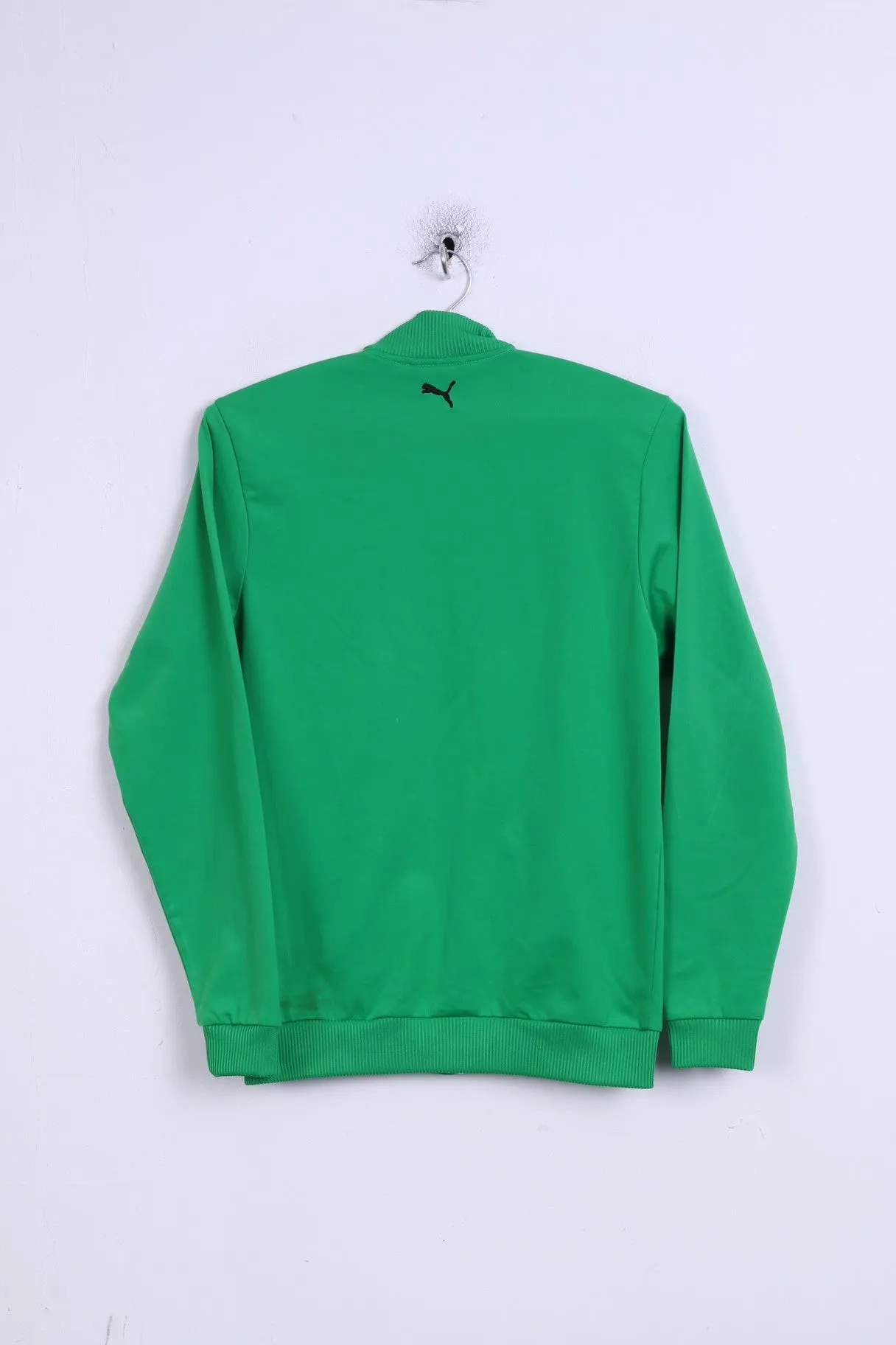 Puma Youth 164 XL Sweatshirt Green Zip Up Graphic Trainig Top