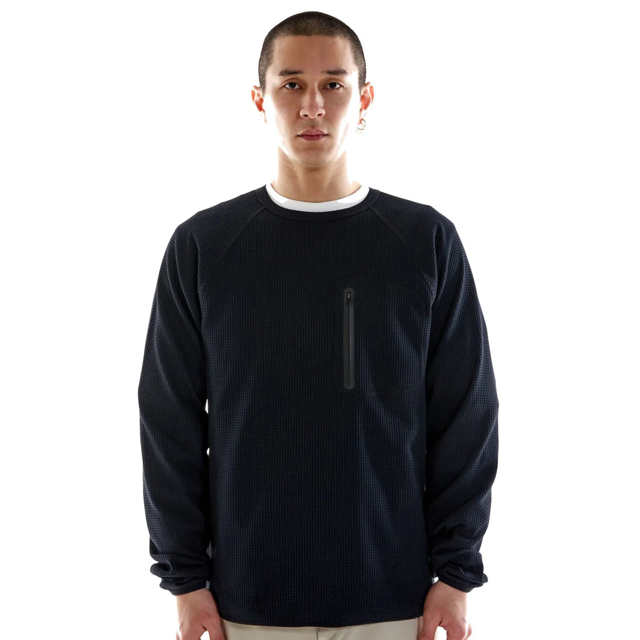 Purple Mountain Observatory Waffle L/S Tee Black