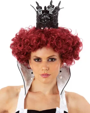 Queen of Hearts Burgundy Short Curly Wig