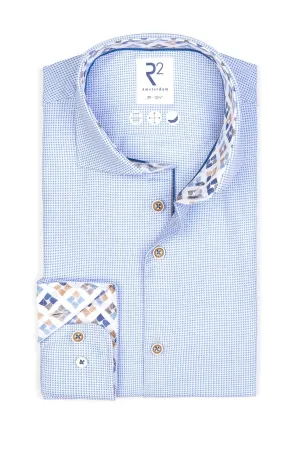 R2 Cut Away Collar Long Sleeved Shirt Cobalt