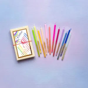 RAINBOW BIRTHDAY CANDLES, SET OF 24