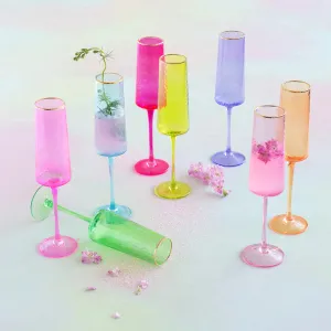 Rainbow Champagne Flutes- Set of 4