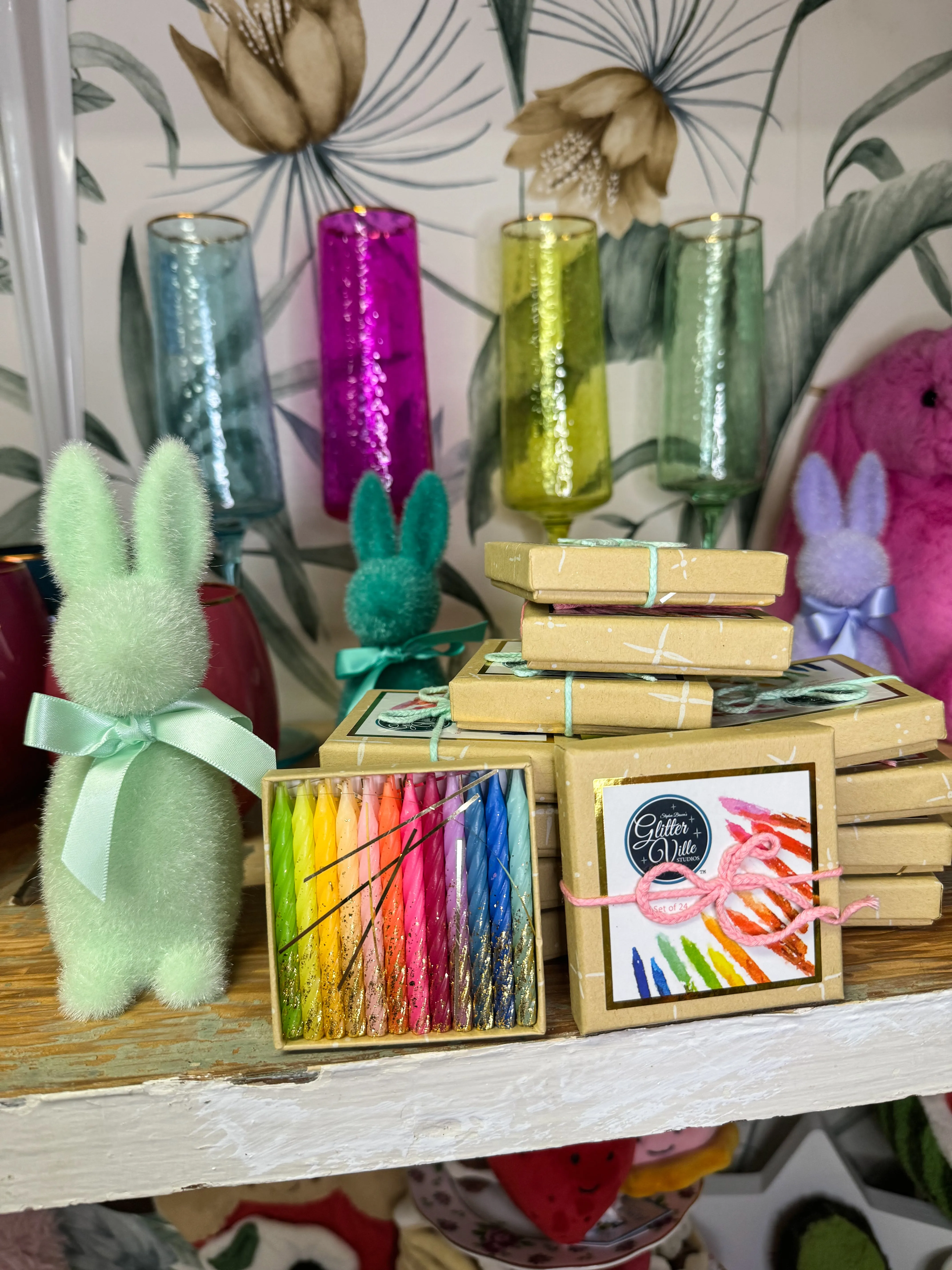 RAINBOW GOLD PETITE PARTY CANDLE, BOXED SET