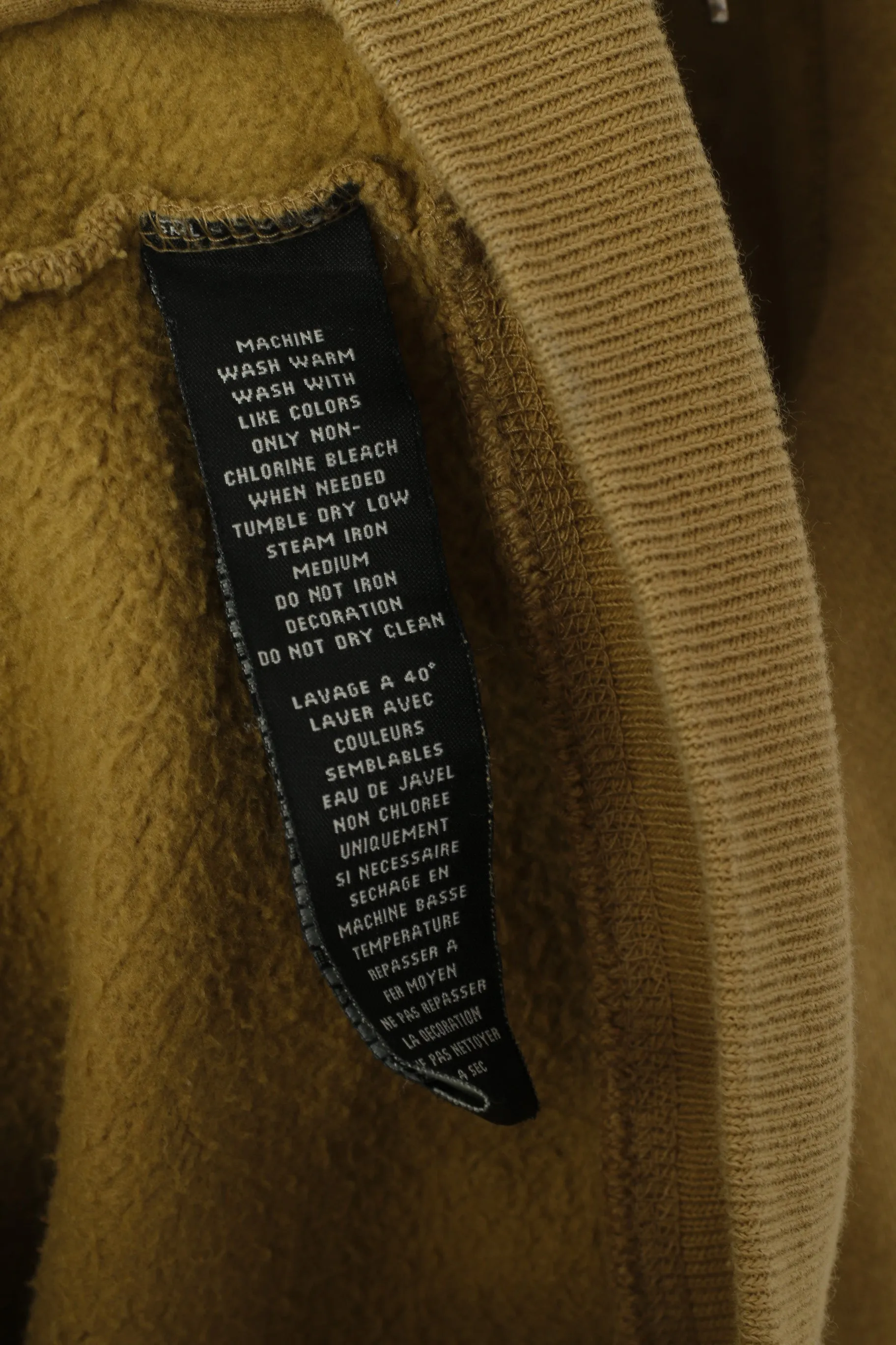 Ralph Lauren Polo Jeans Co Men L Sweatshirt Brown Cotton Full Zip Classic Top