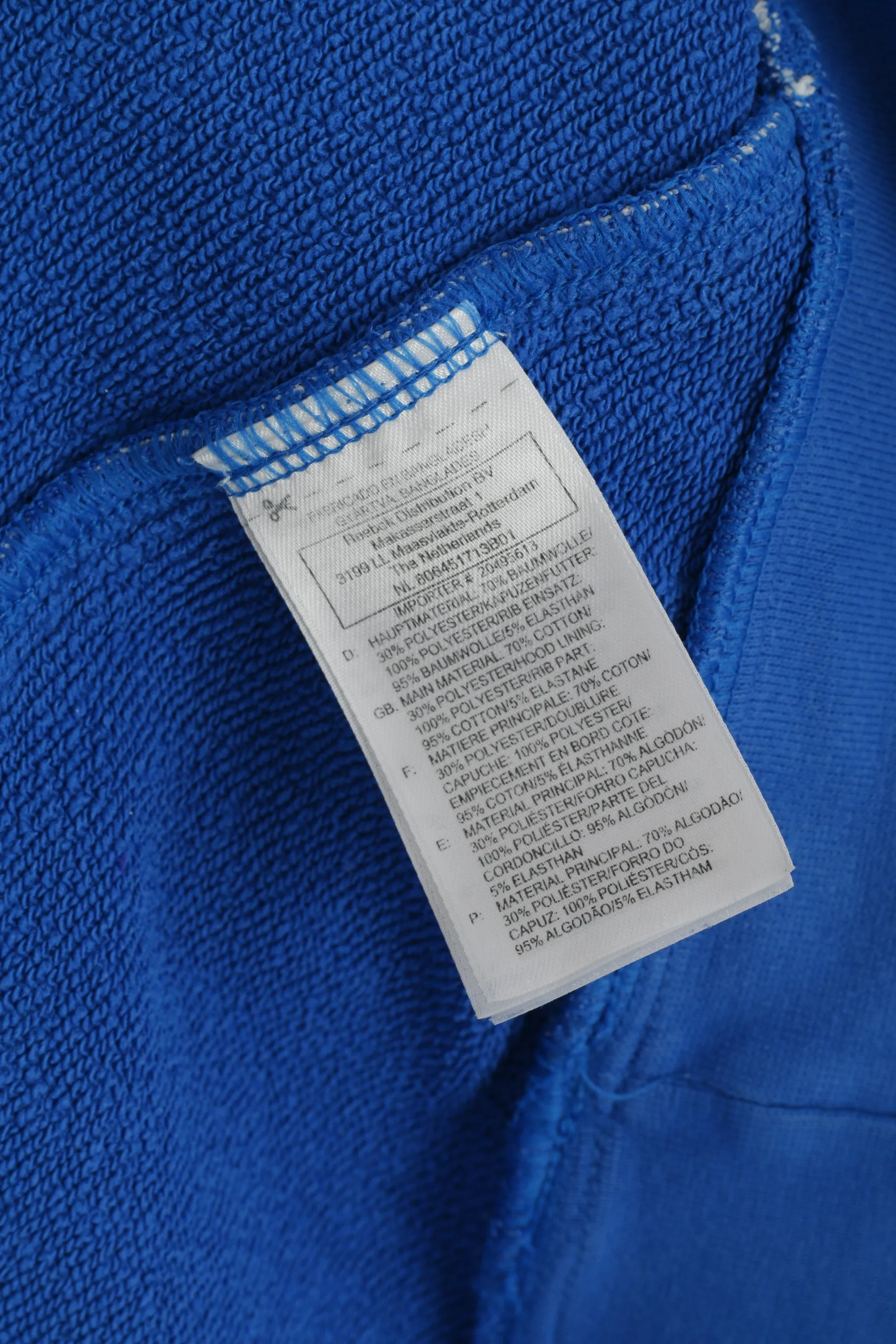Reebok Men 2XL Sweatshirt Blue Cotton Hooded Kangaroo Pocket Active Sport Top