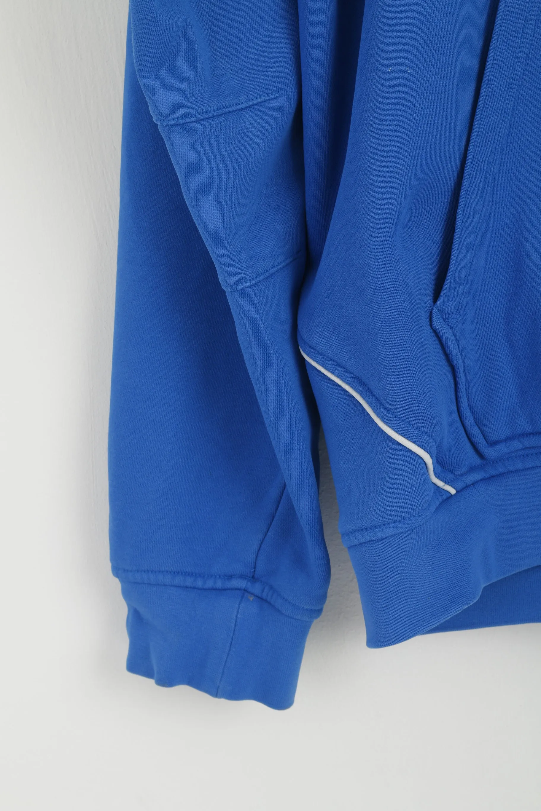 Reebok Men 2XL Sweatshirt Blue Cotton Hooded Kangaroo Pocket Active Sport Top