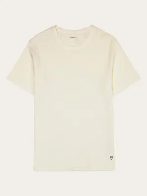 Regular waffle short sleeved crew neck t-shirt GOTS/Vegan - Egret Knowledge Cotton