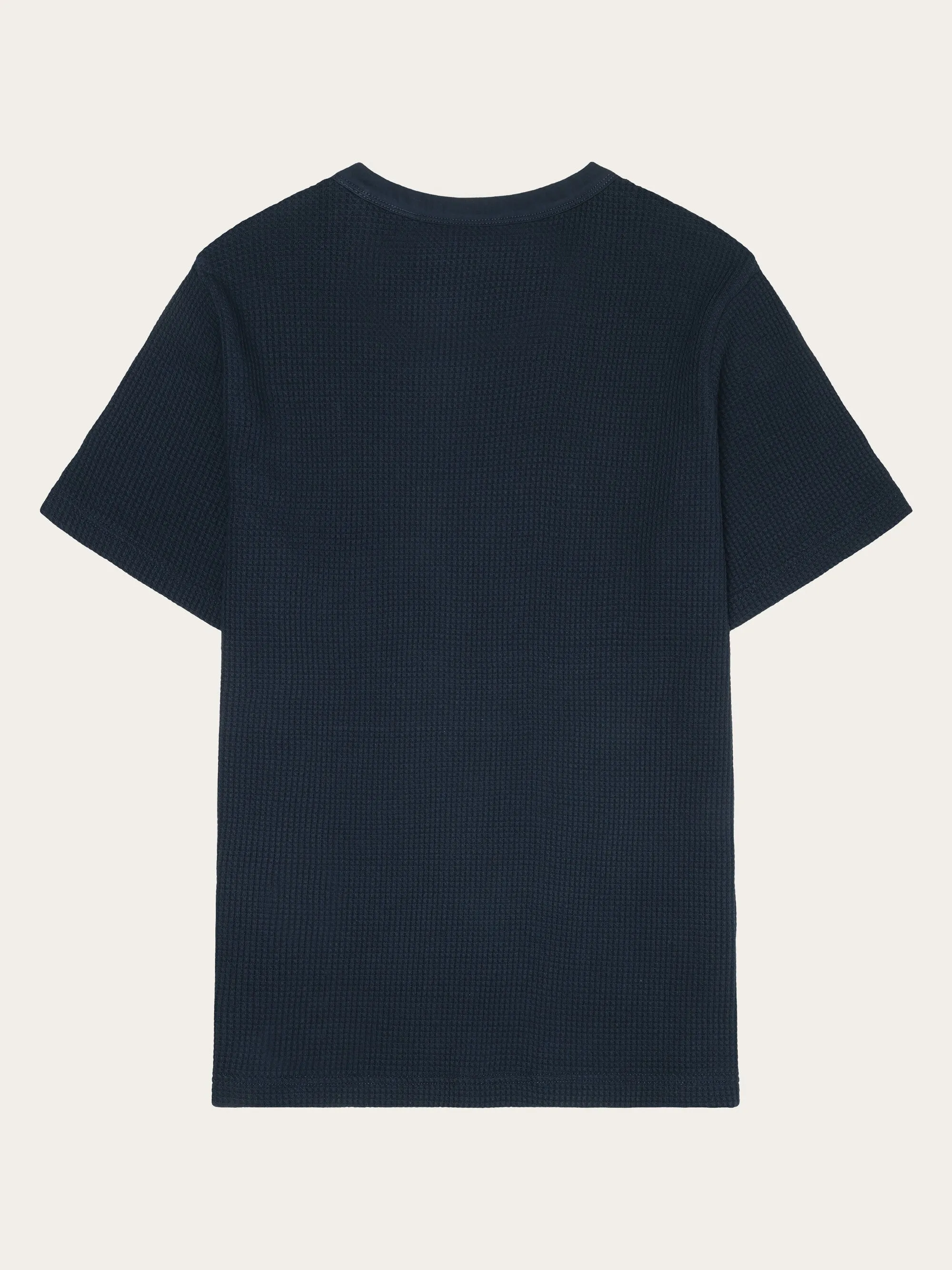 Regular waffle short sleeved crew neck t-shirt GOTS/Vegan - Total Eclipse Knowledge Cotton