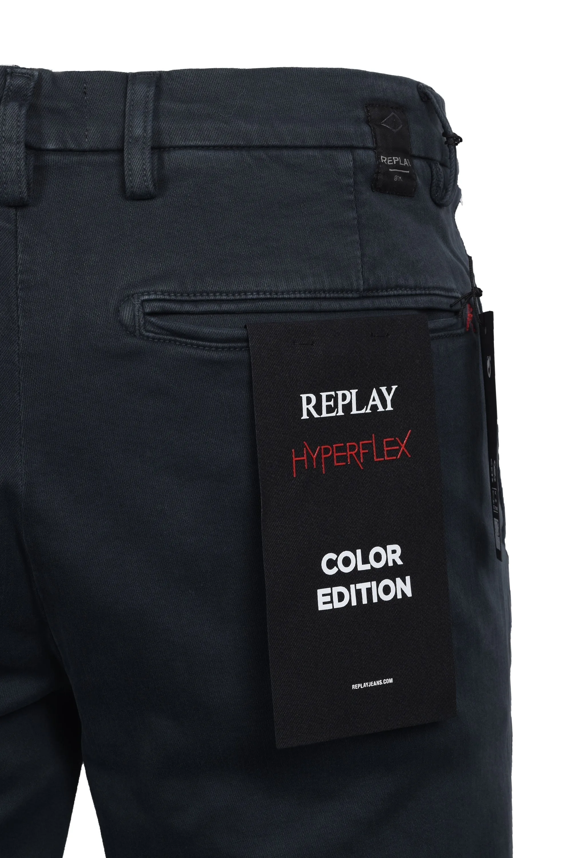 Replay Benni Cotton Trouser Petrol Blue