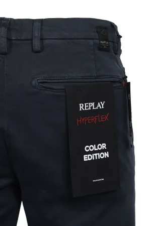 Replay Benni Cotton Trouser Petrol Blue