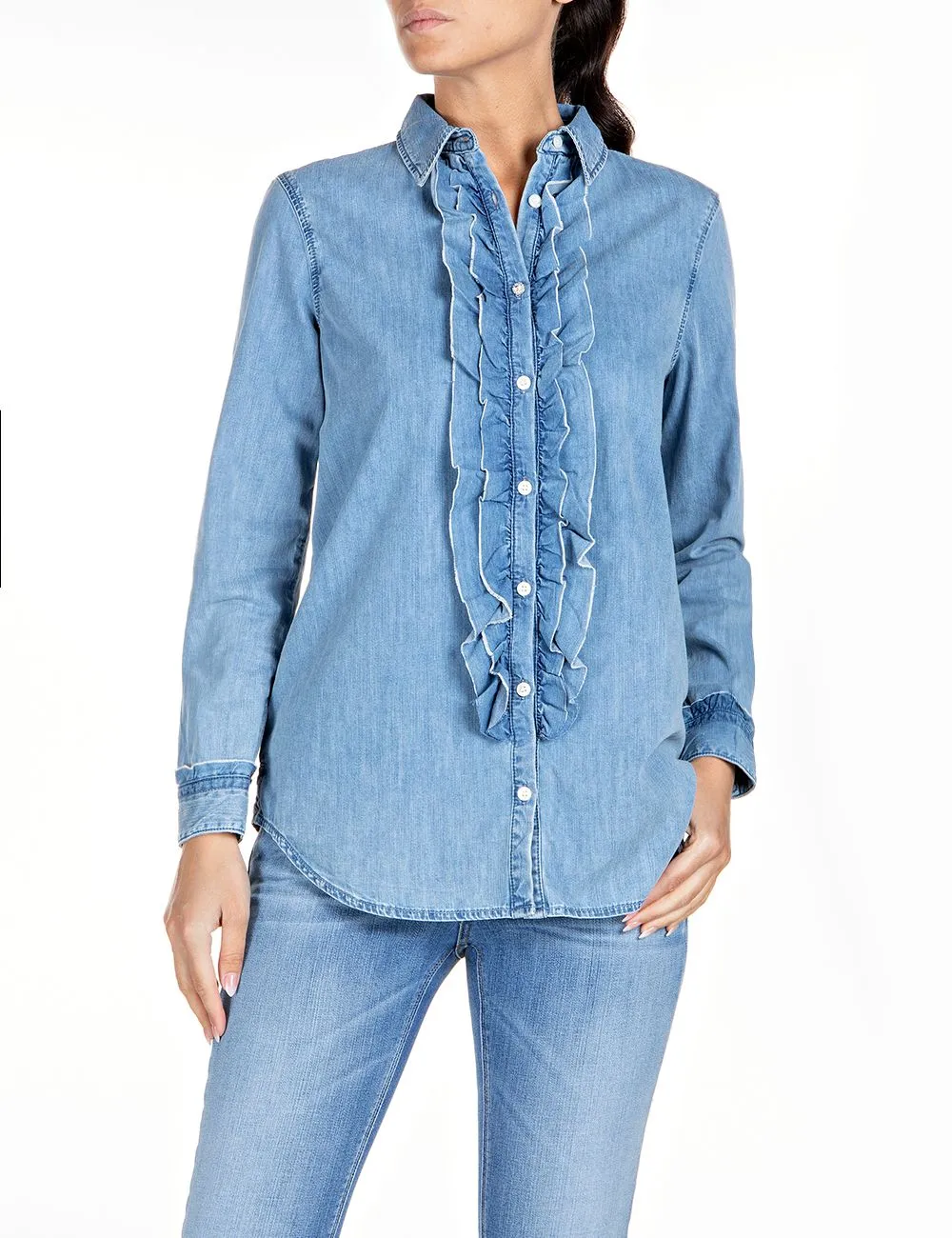 Replay Women's Cotton Silk Denim Shirt