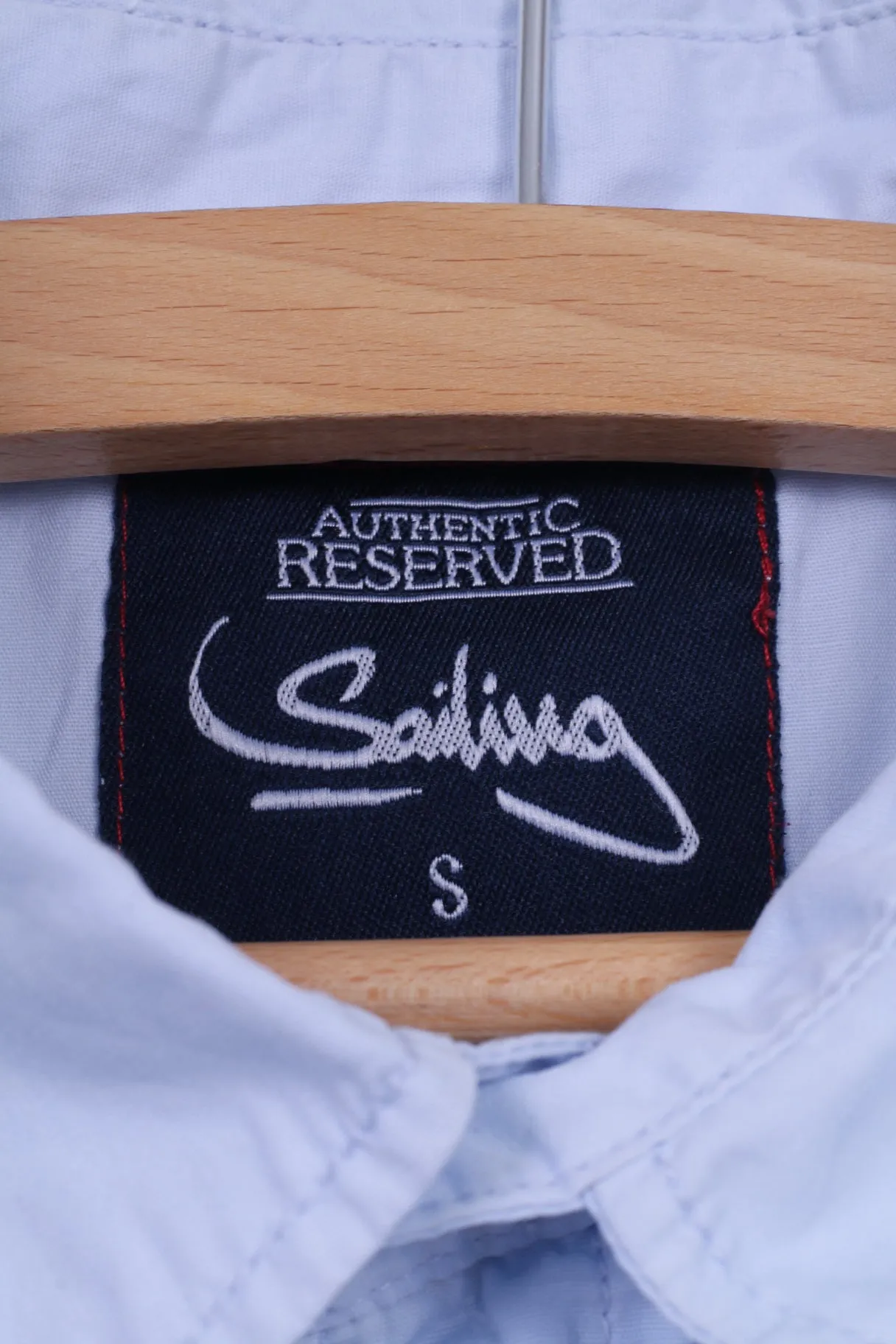 Reserved Sailing Mens S Casual Shirt Light Blue Short Sleeve Cotton Regular Top