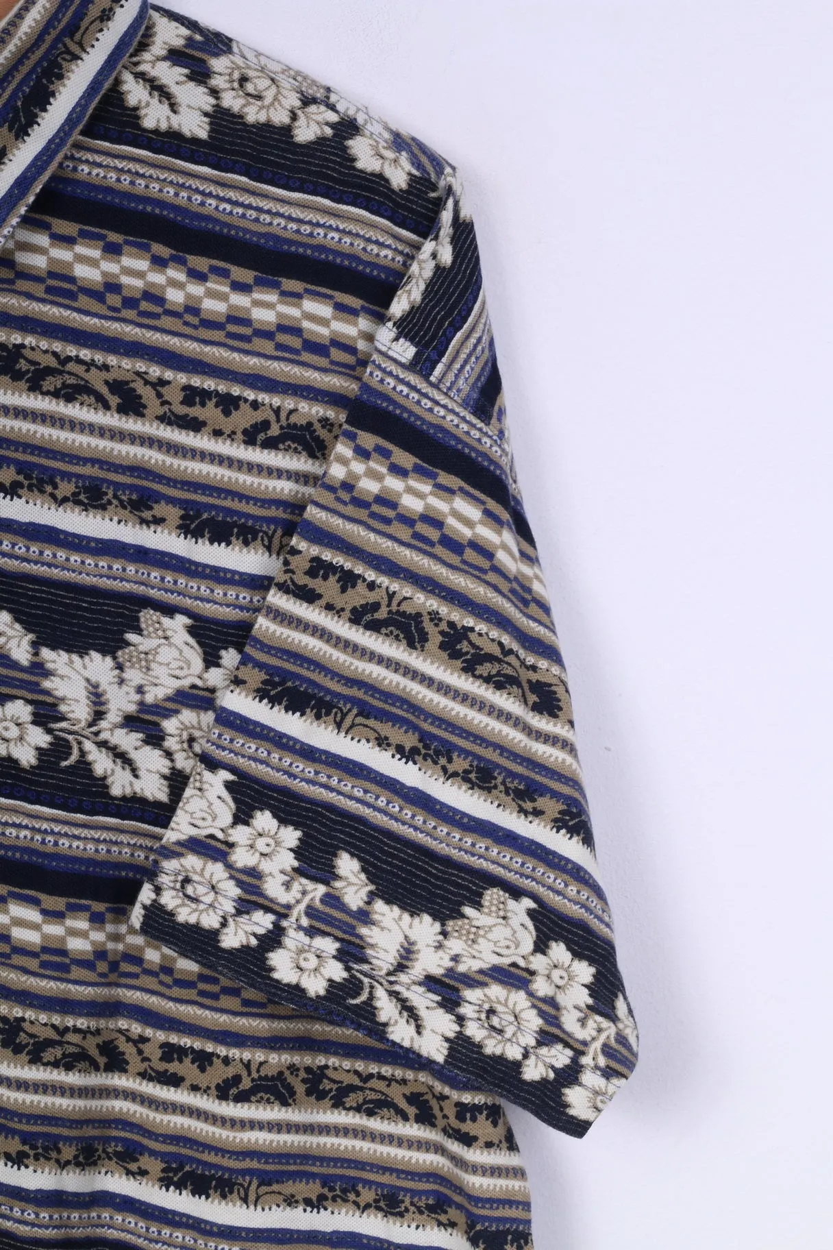 Rian Rucci Mens L Graphic Casual Shirt Short Sleeve Cotton Vintage