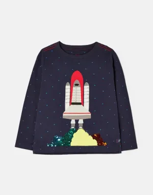 Rocket Two-way sequins T-Shirt | Joules