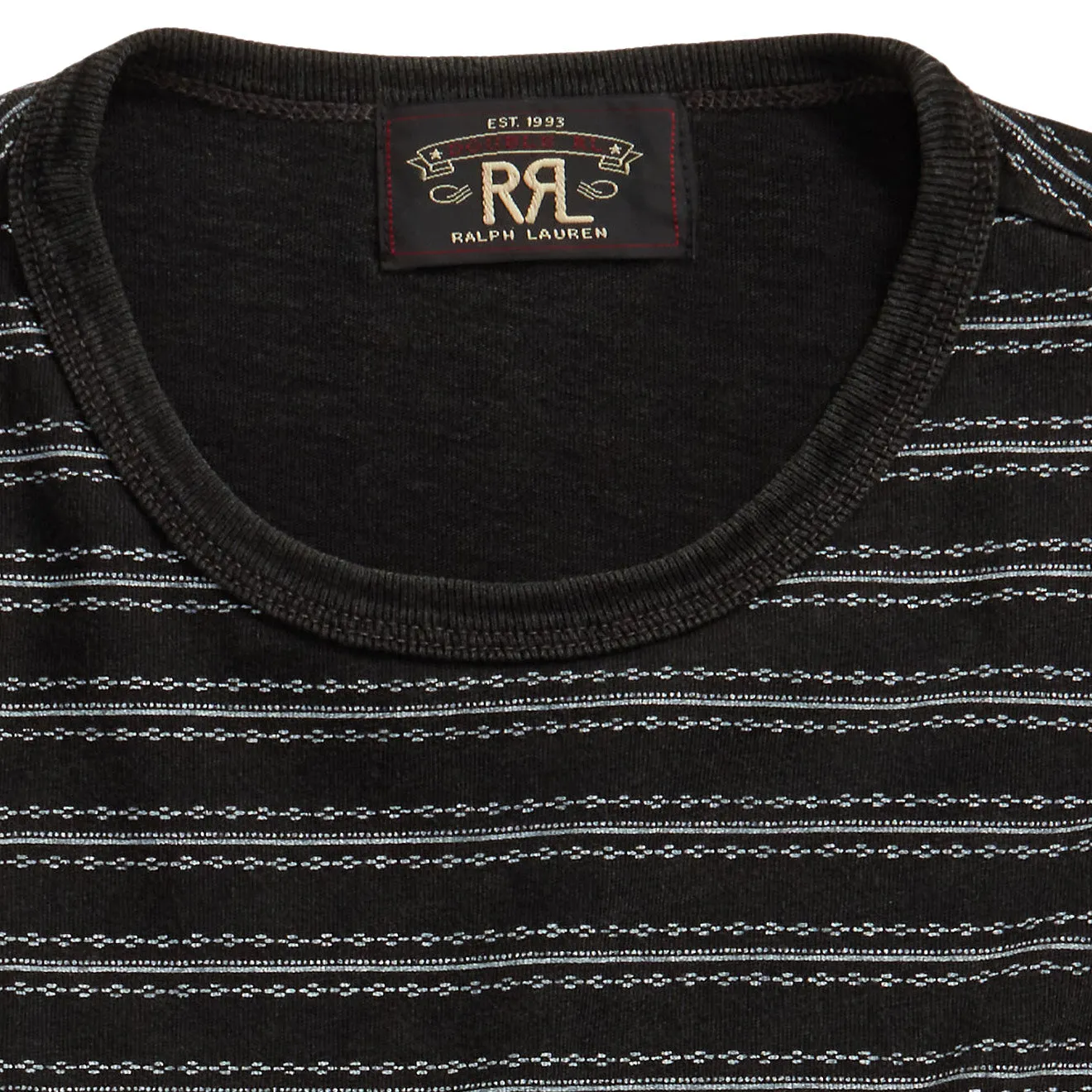 RRL by Ralph Lauren Indigo Striped Jersey T-Shirt Black Multi