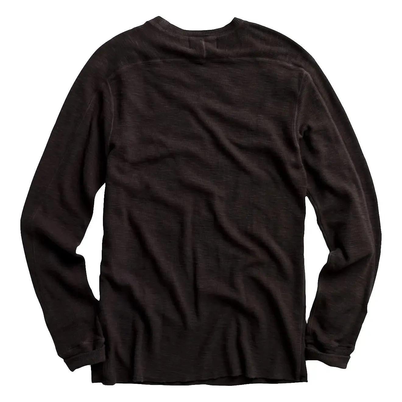 RRL by Ralph Lauren Textured Crew Neck L/S T-Shirt Faded Black Canvas