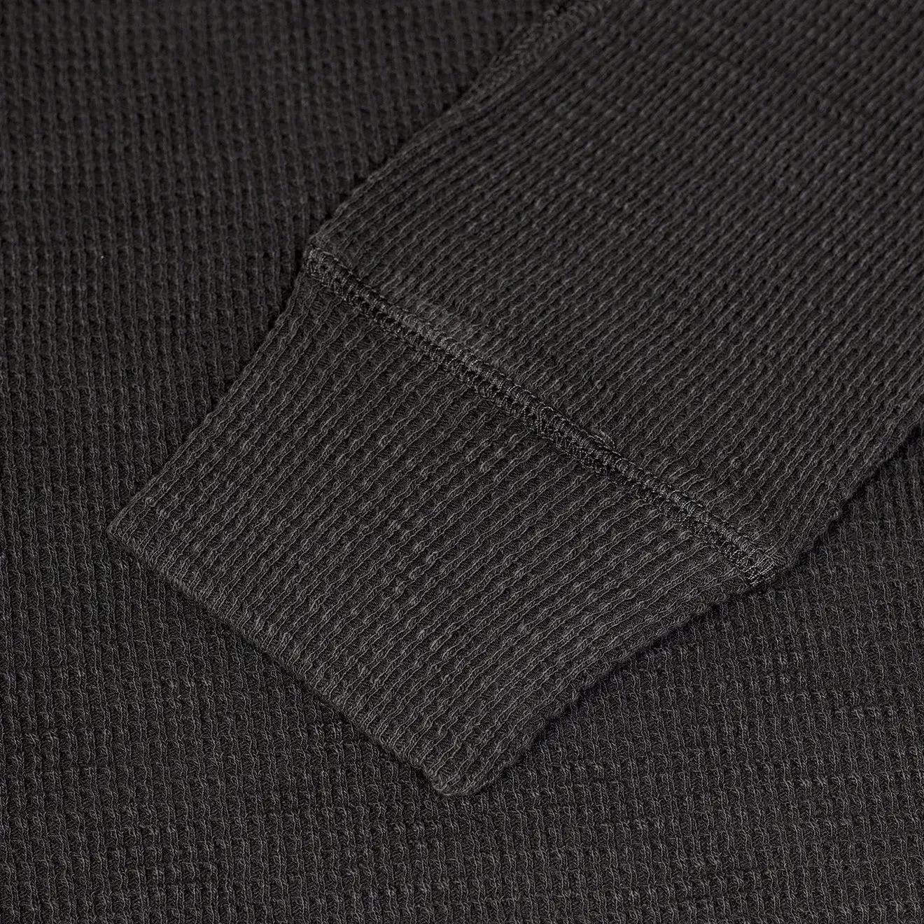 RRL by Ralph Lauren Textured Crew Neck L/S T-Shirt Faded Black Canvas