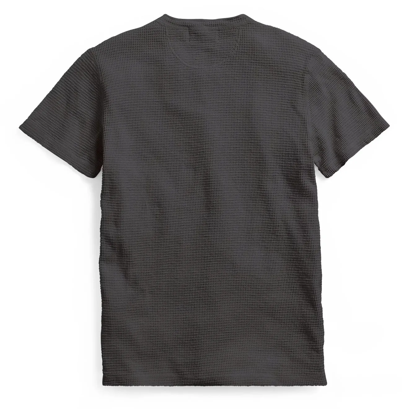 RRL by Ralph Lauren Waffle-Knit Short-Sleeve Henley Shirt Faded Black Canvas