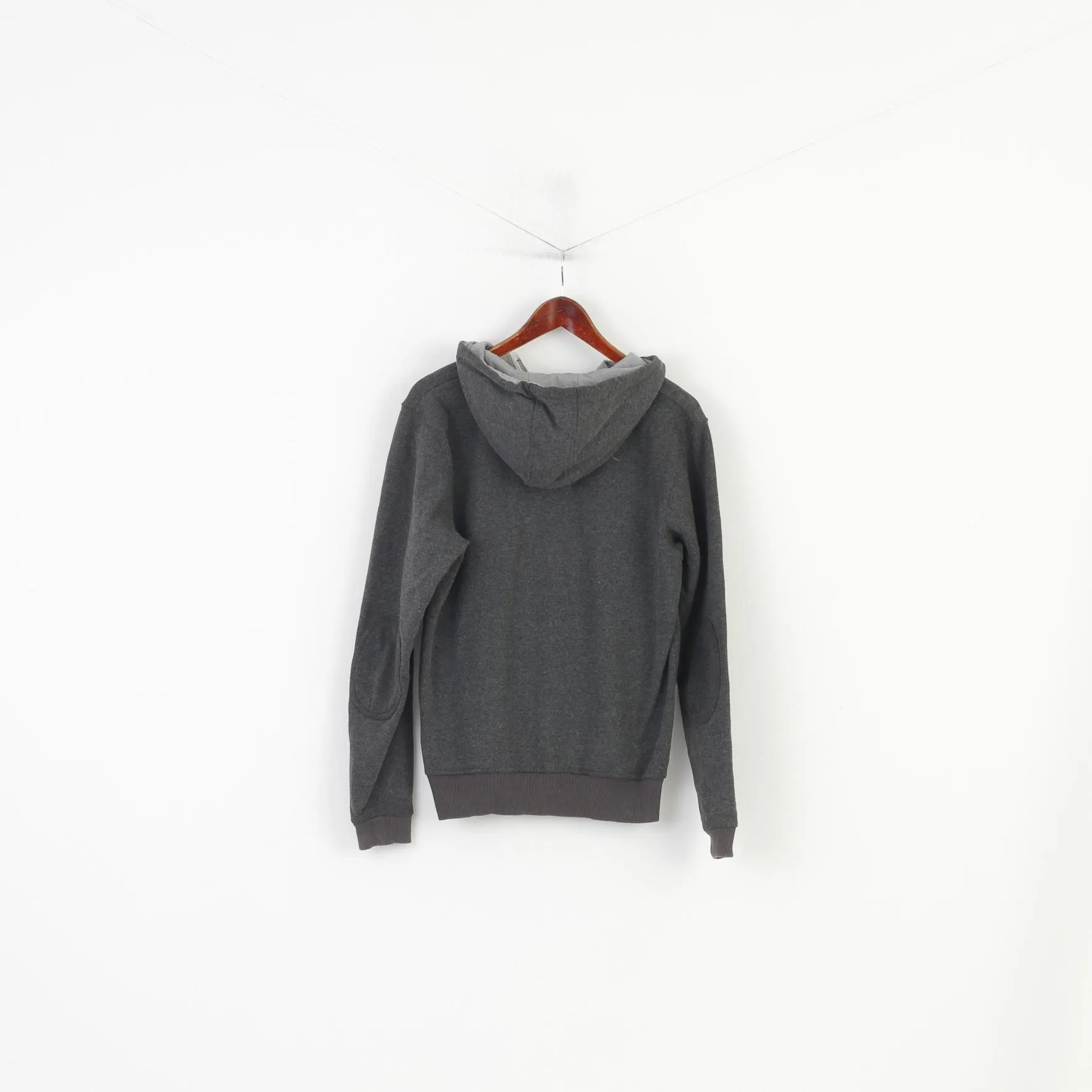 Sergio Tacchini Men S Sweatshirt Grey Hoodie Cotton Pads Zip Neck Vintage Top