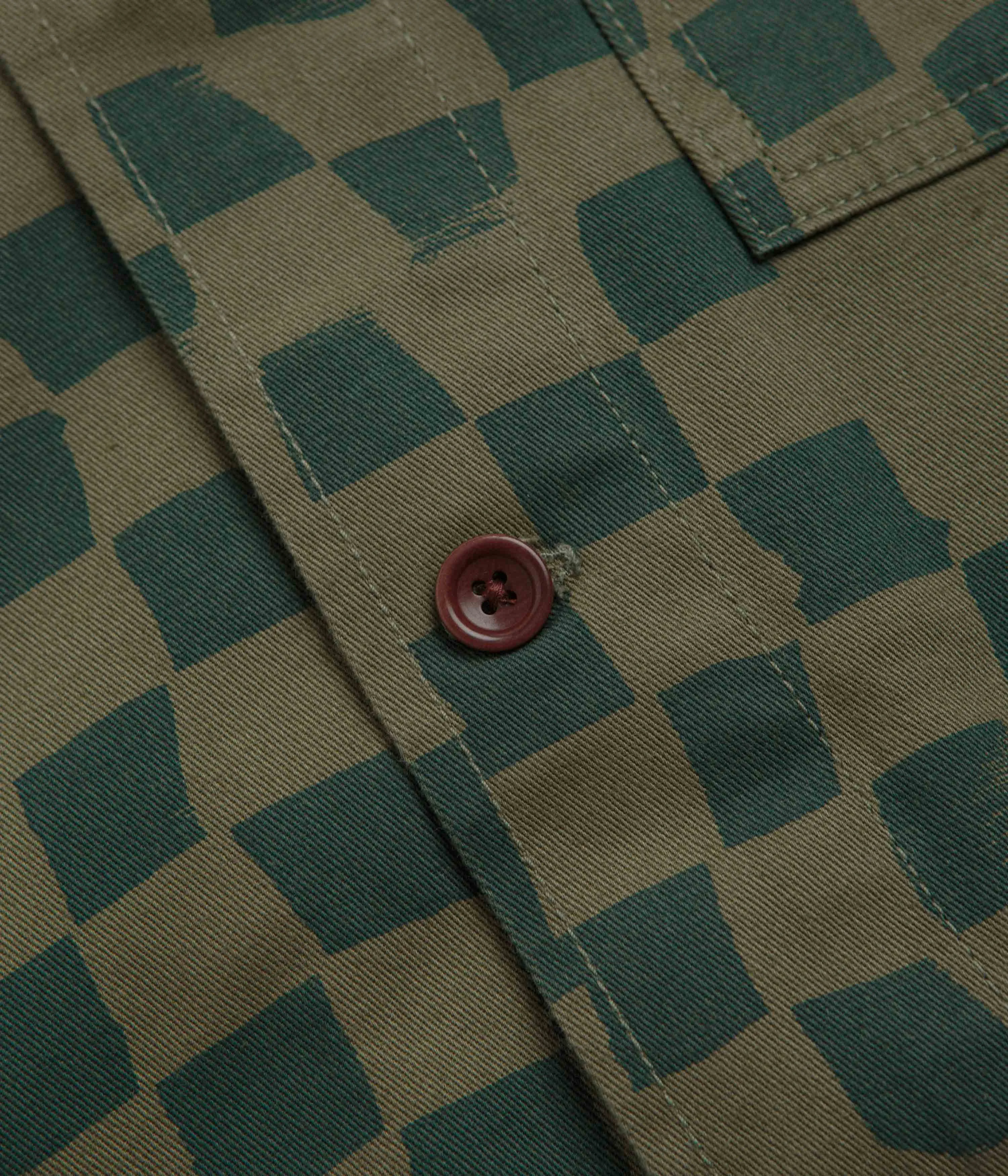Service Works Drill Printed FOH Jacket - Olive Checker