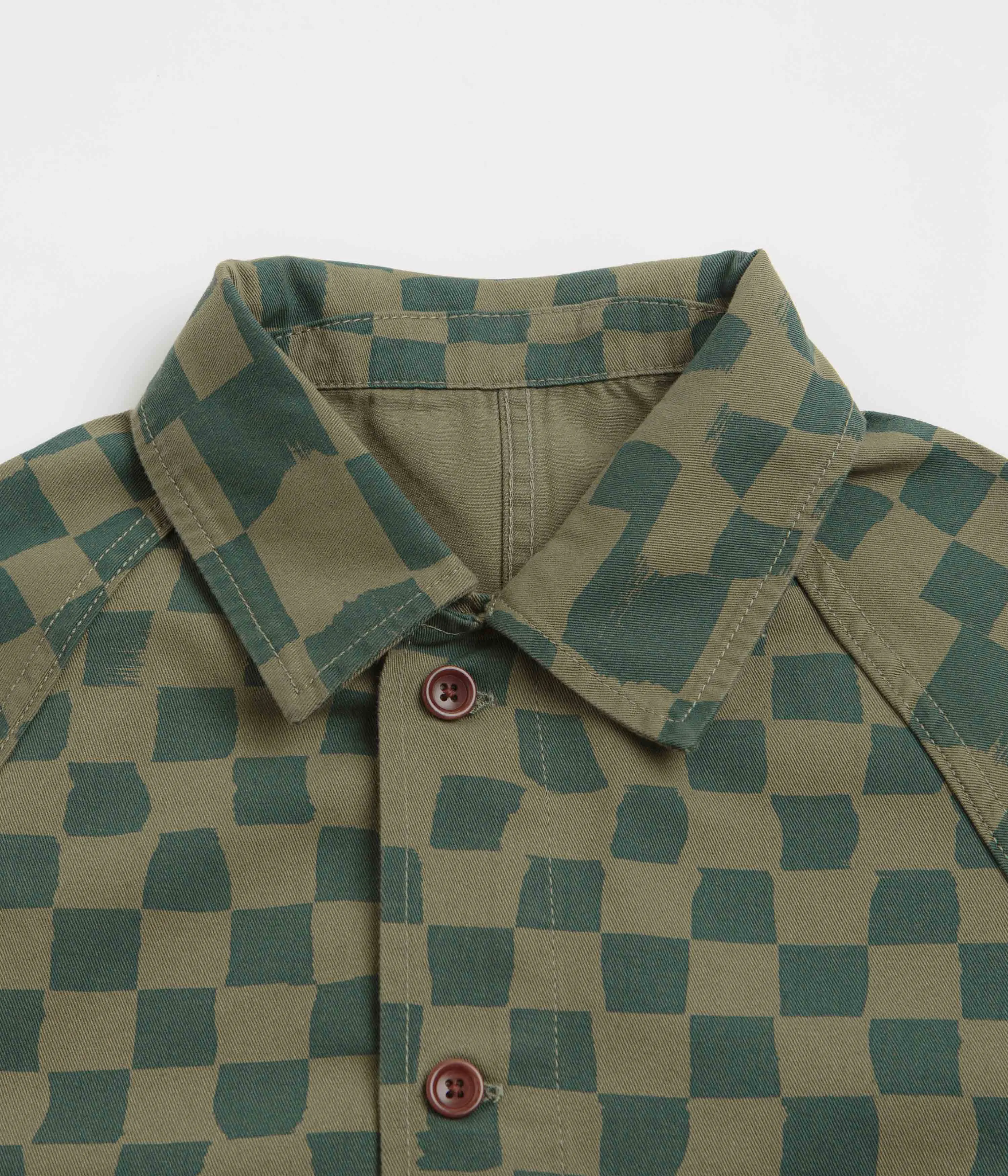 Service Works Drill Printed FOH Jacket - Olive Checker