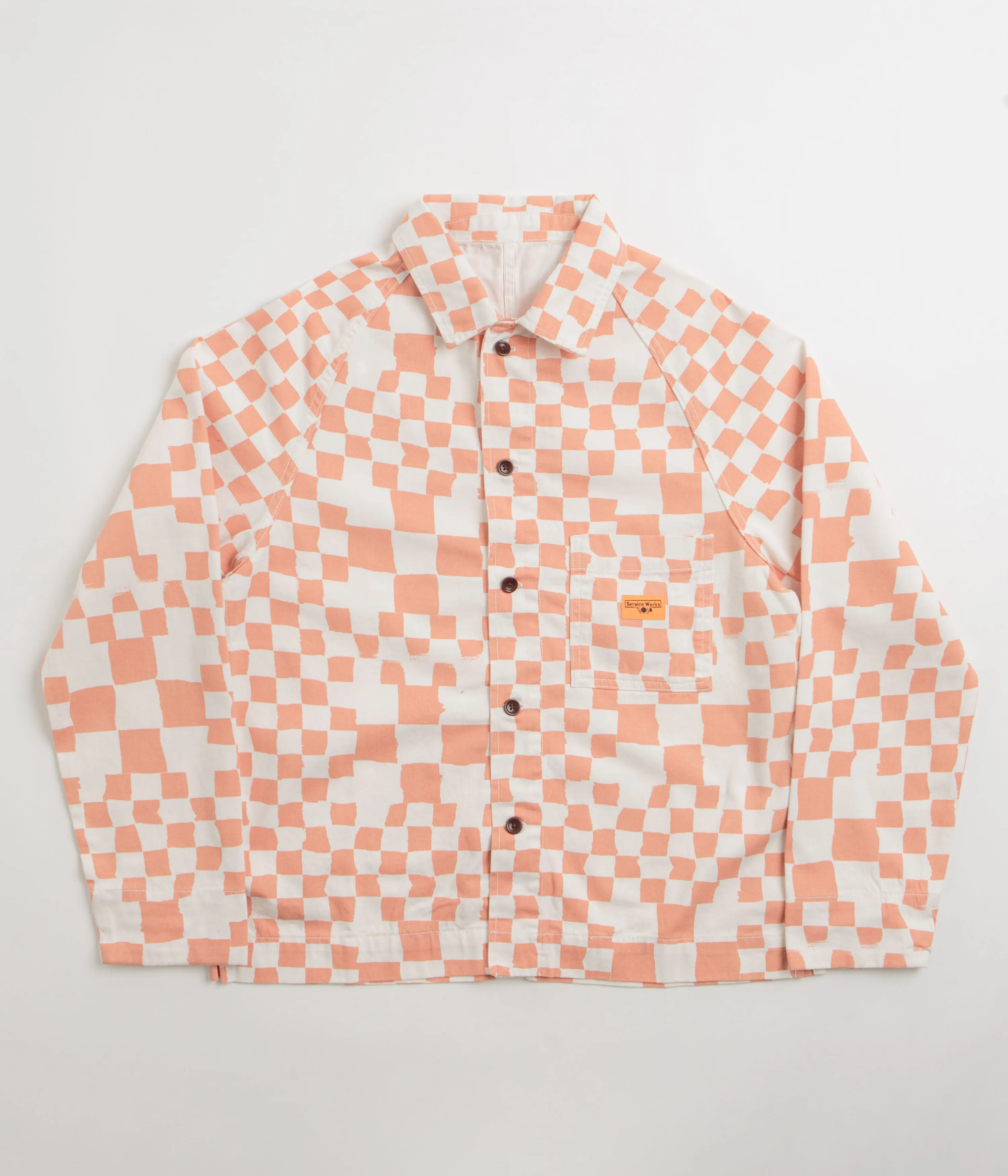 Service Works Drill Printed FOH Jacket - Salmon Checker