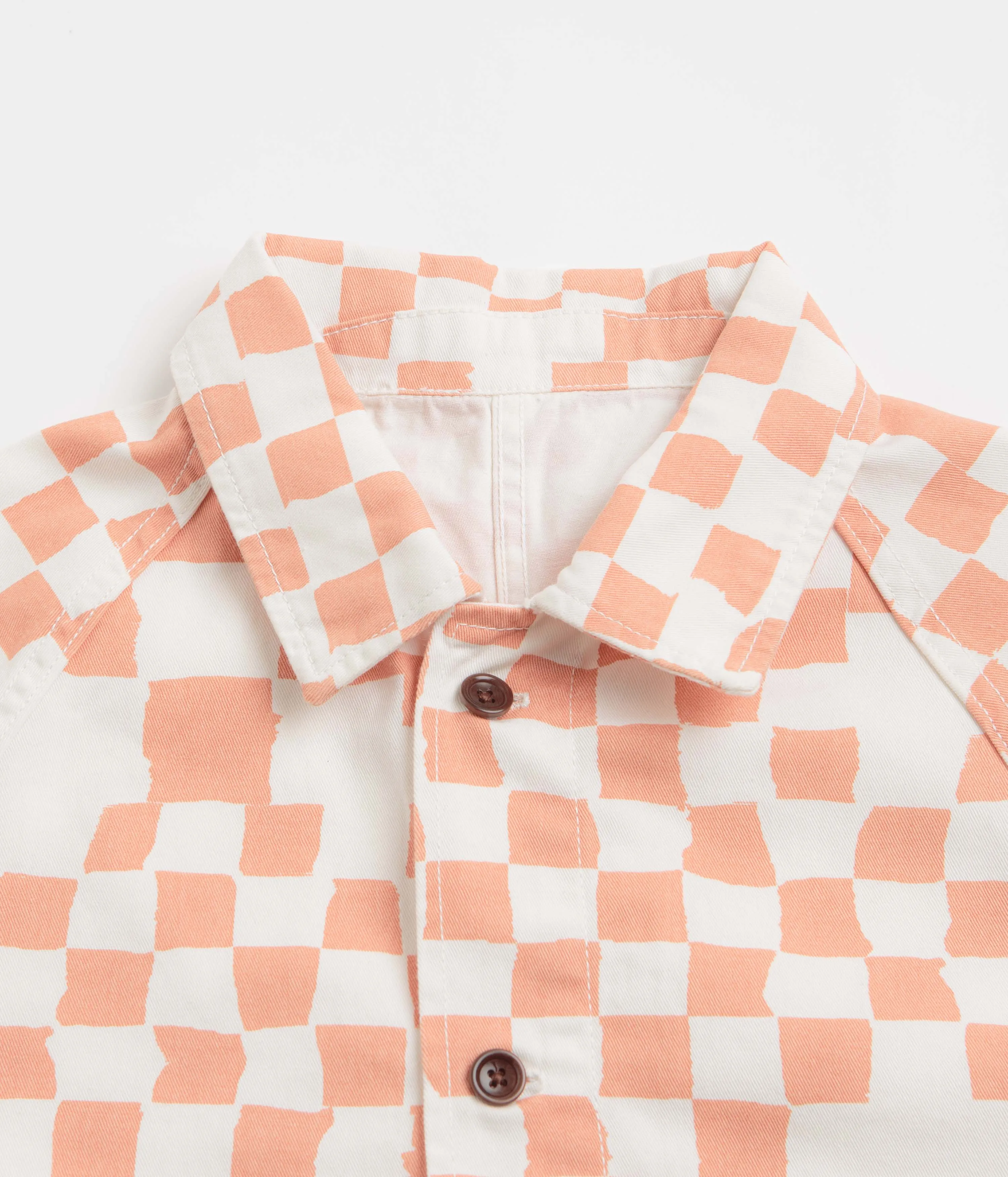 Service Works Drill Printed FOH Jacket - Salmon Checker