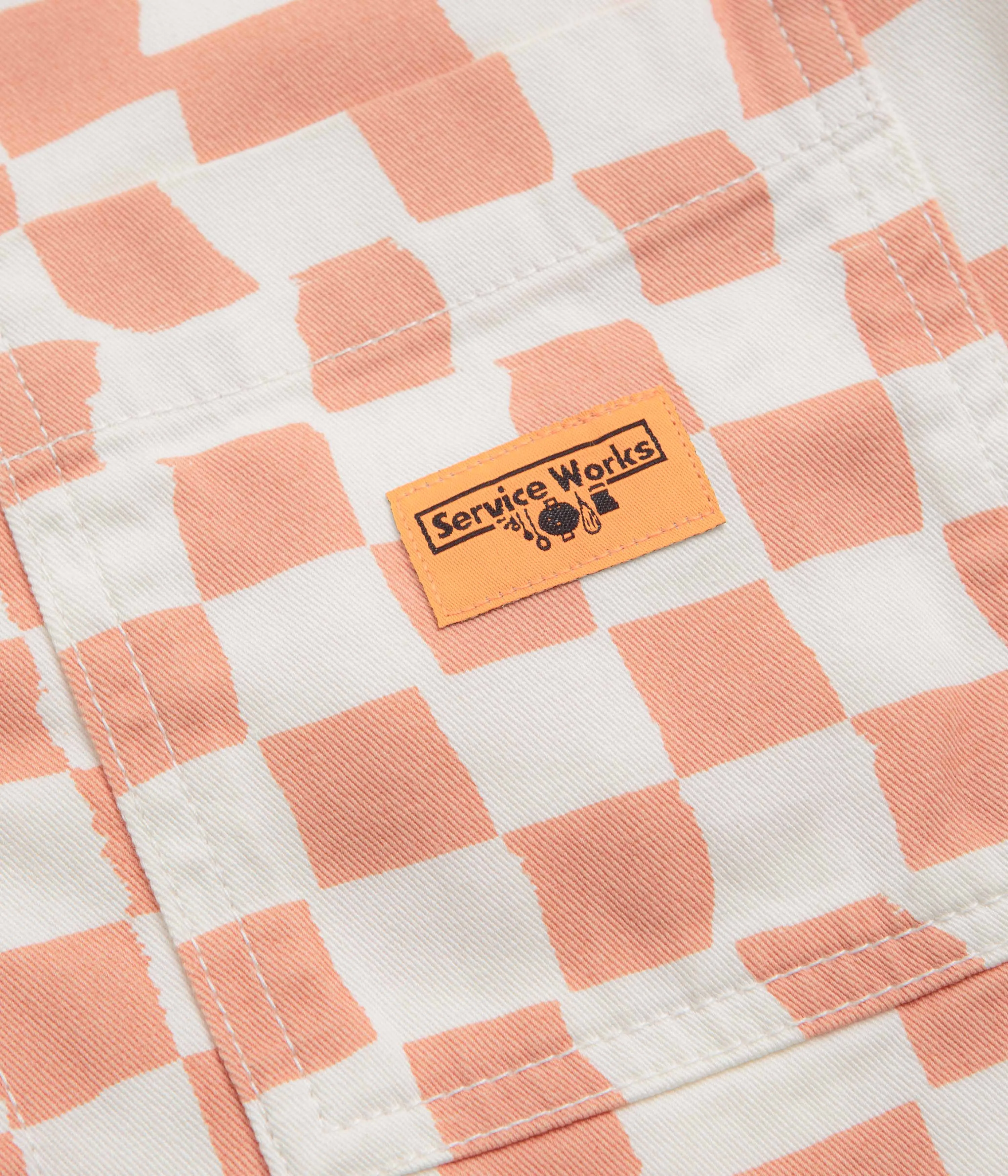 Service Works Drill Printed FOH Jacket - Salmon Checker
