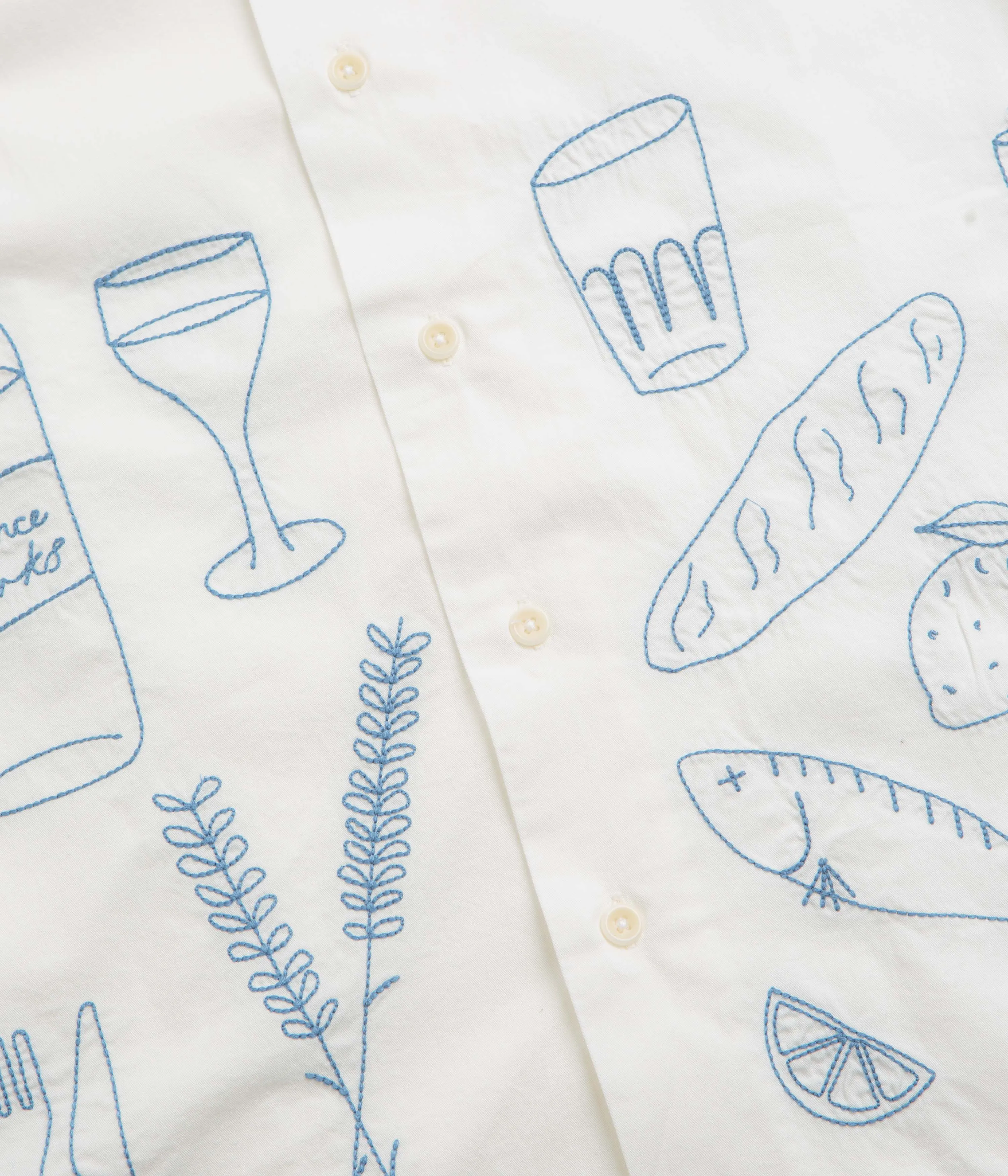 Service Works Light Twill Picnic Short Sleeve Shirt - Off White