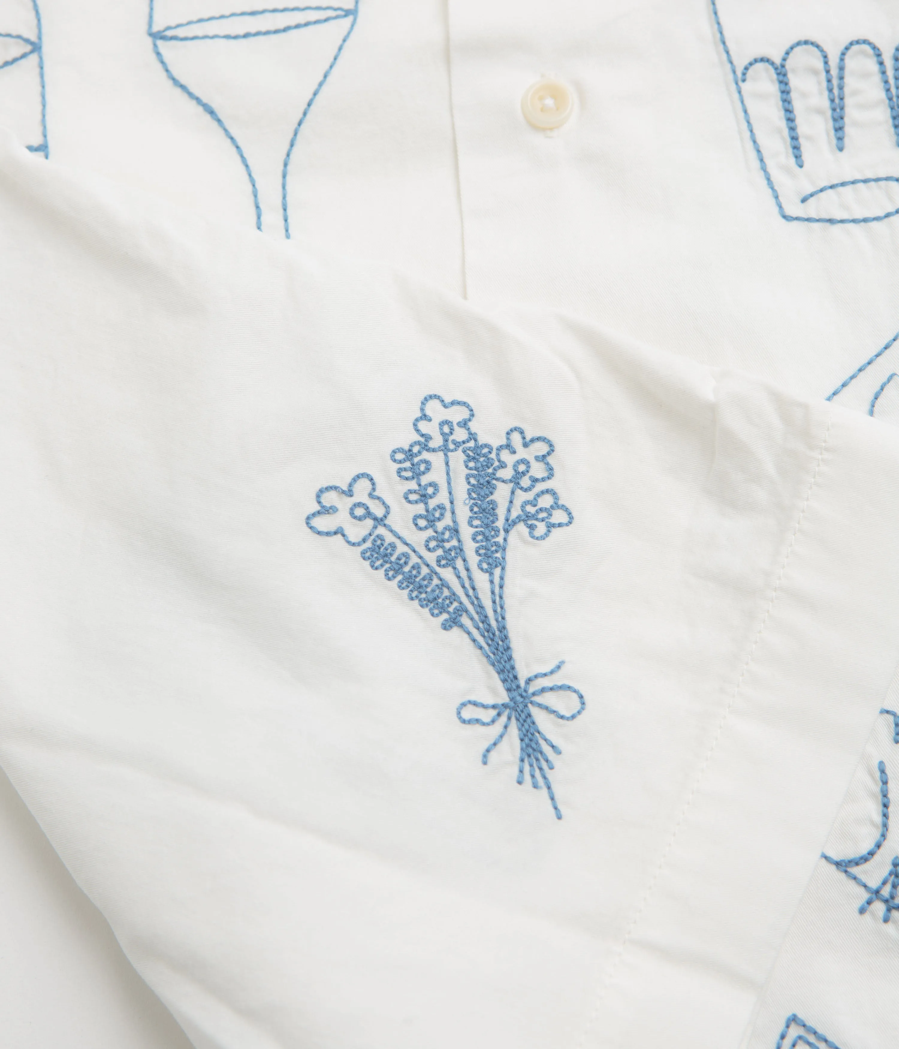 Service Works Light Twill Picnic Short Sleeve Shirt - Off White
