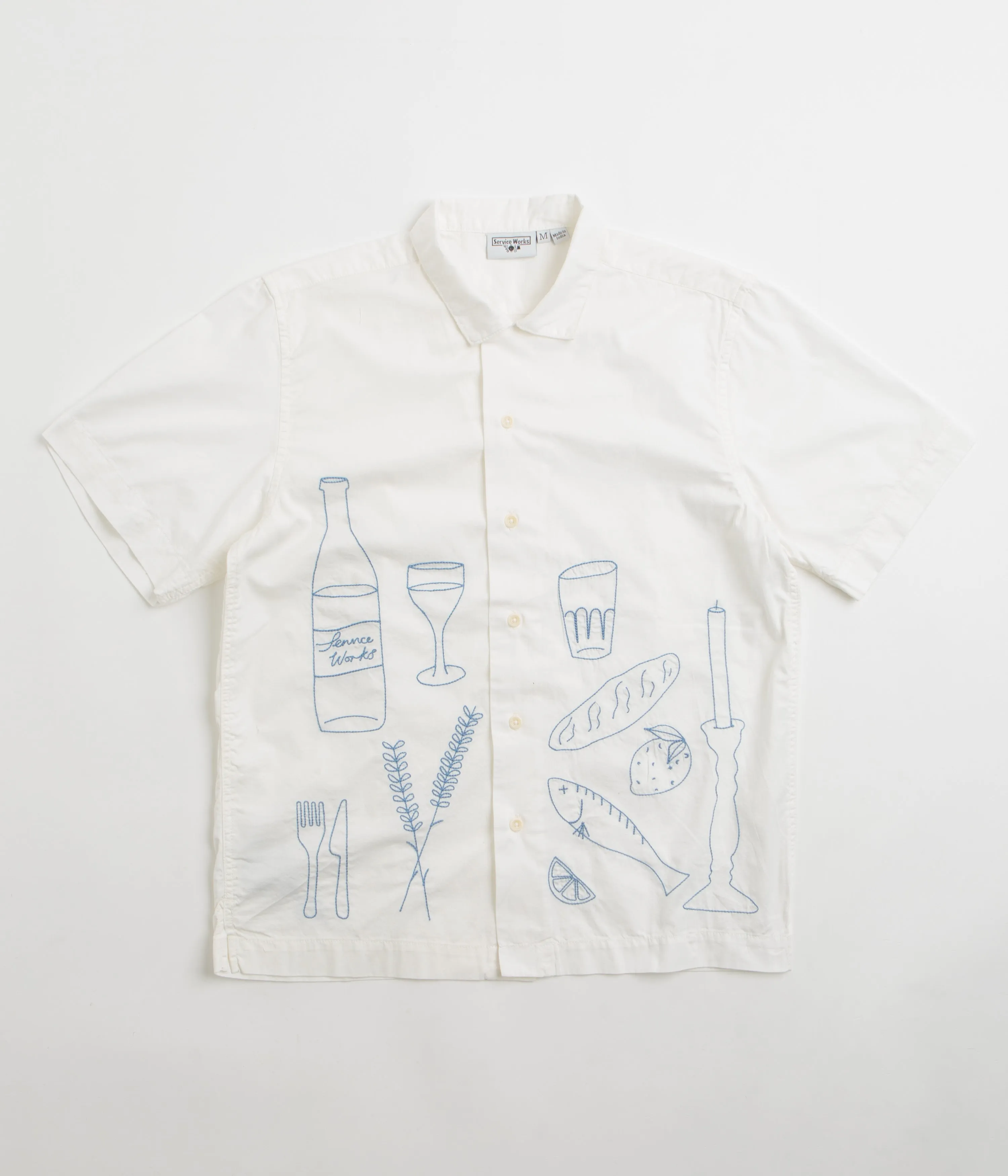 Service Works Light Twill Picnic Short Sleeve Shirt - Off White