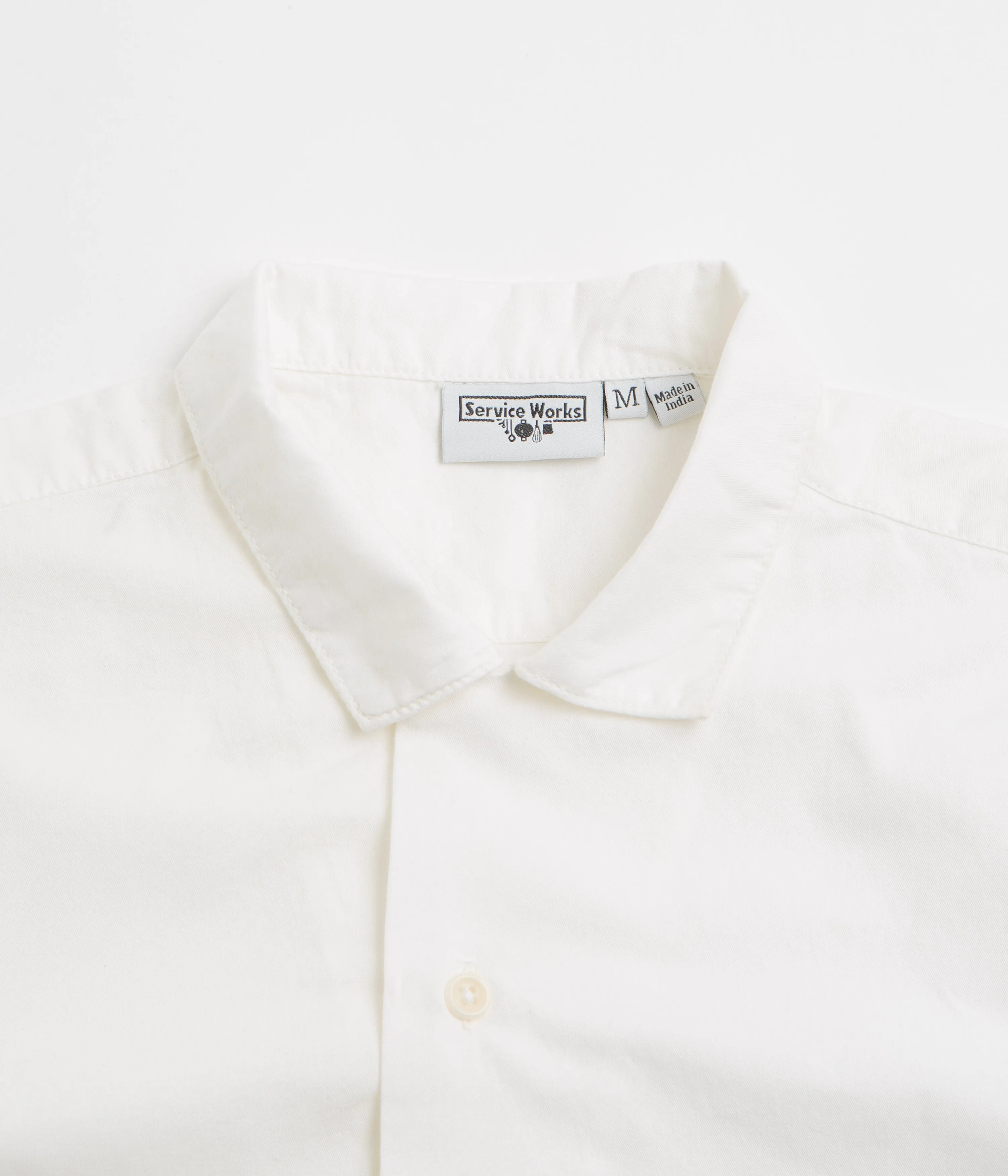 Service Works Light Twill Picnic Short Sleeve Shirt - Off White