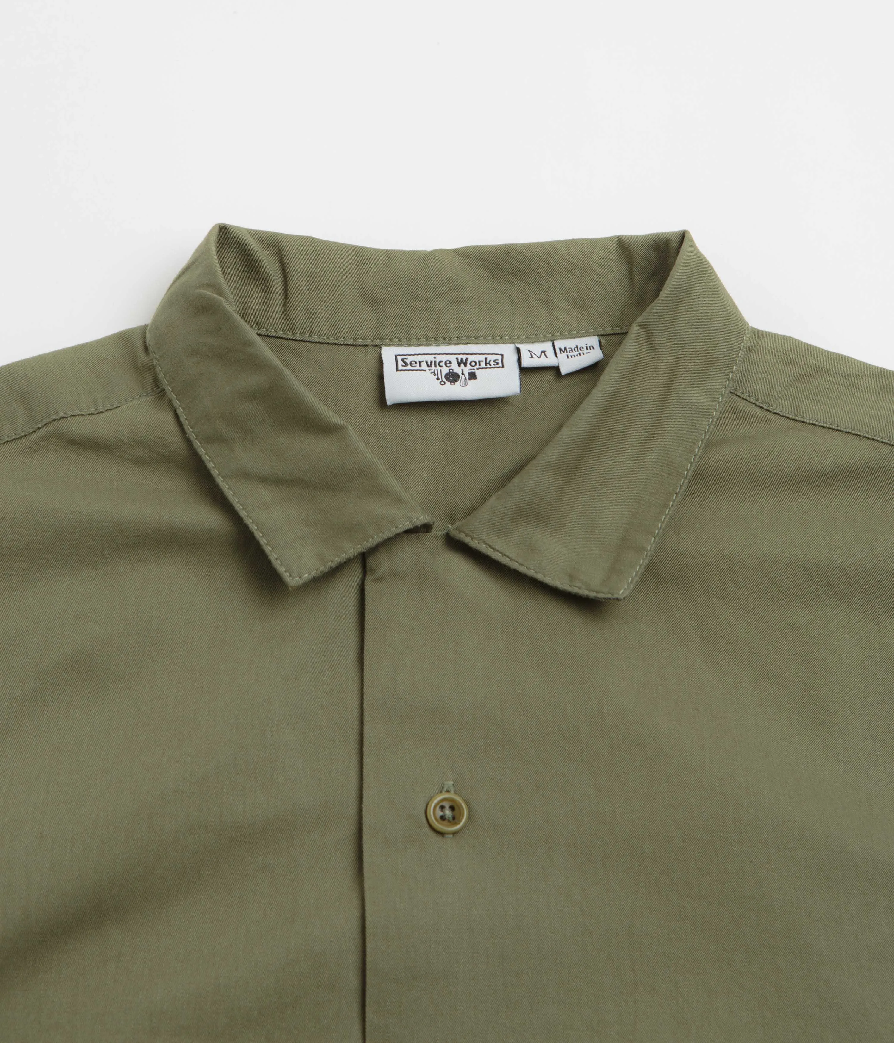 Service Works Light Twill Picnic Short Sleeve Shirt - Olive