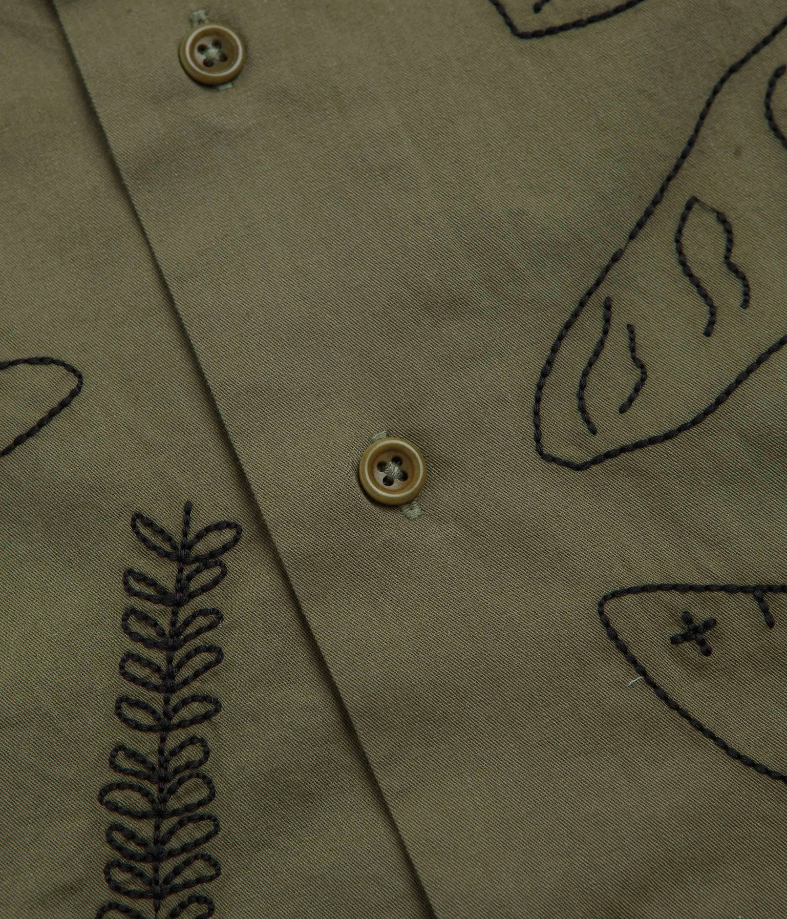 Service Works Light Twill Picnic Short Sleeve Shirt - Olive