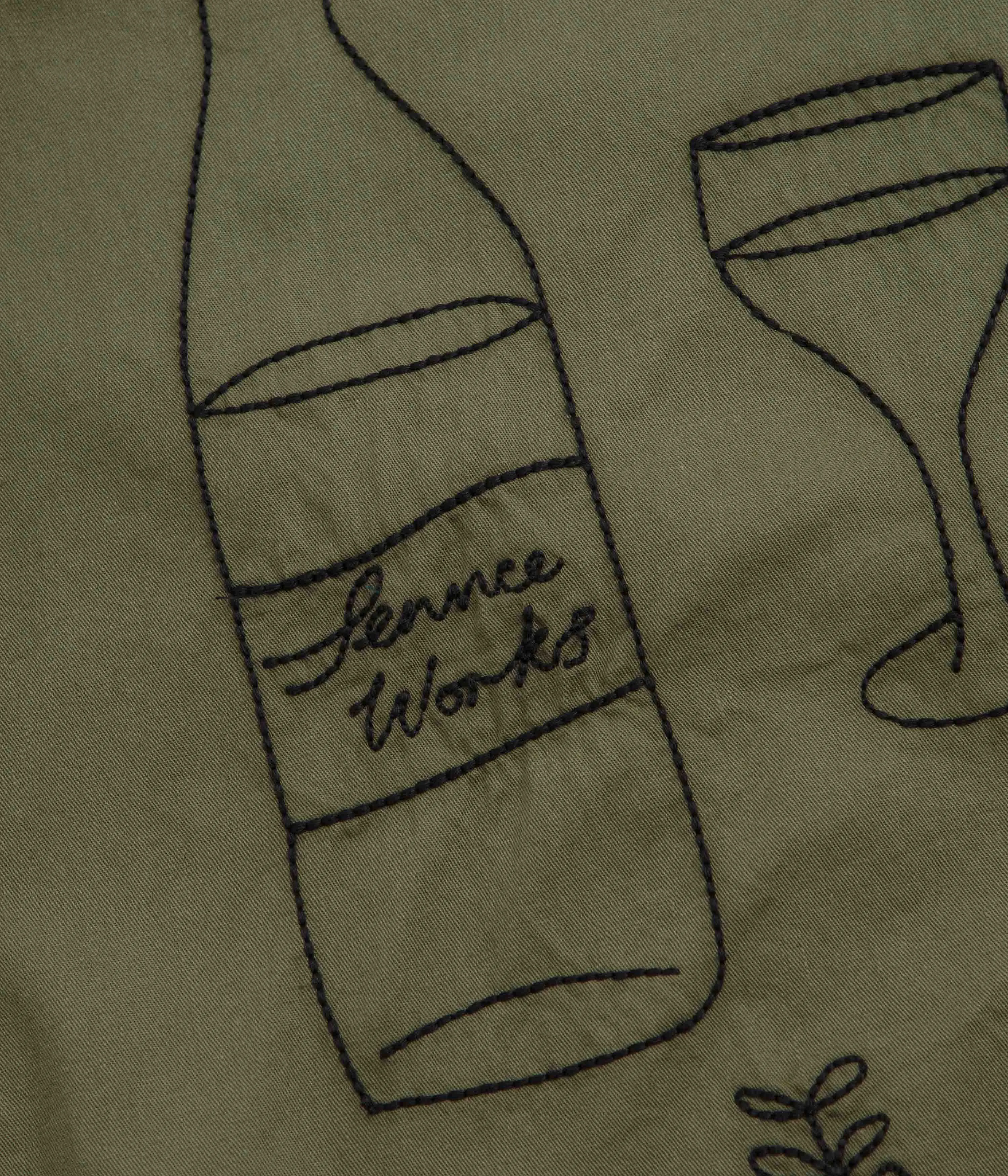 Service Works Light Twill Picnic Short Sleeve Shirt - Olive