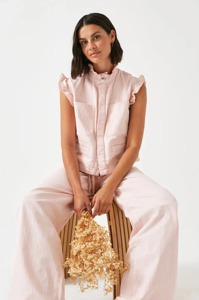Seventy   Mochi Pablo Pink Dawn Stripe Waistcoat