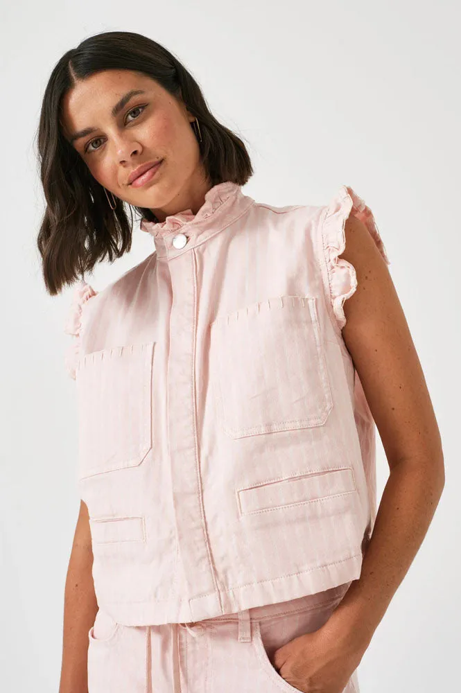 Seventy   Mochi Pablo Pink Dawn Stripe Waistcoat