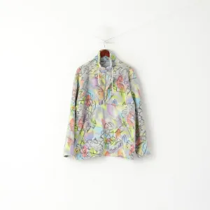 Shamp Men M Fleece Top Unisex Multicolour Vintage Zip Neck Two Pockets