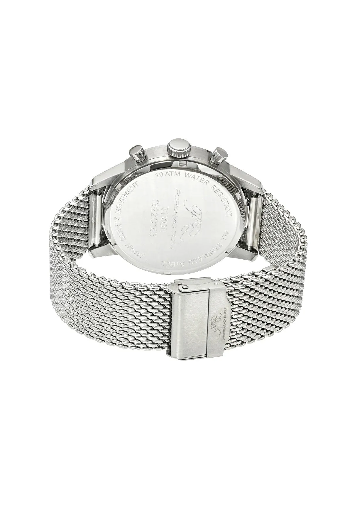 Simon Stainless Steel Chronograph Silver Tone & Black and Green Men's Watch 1322CSIS