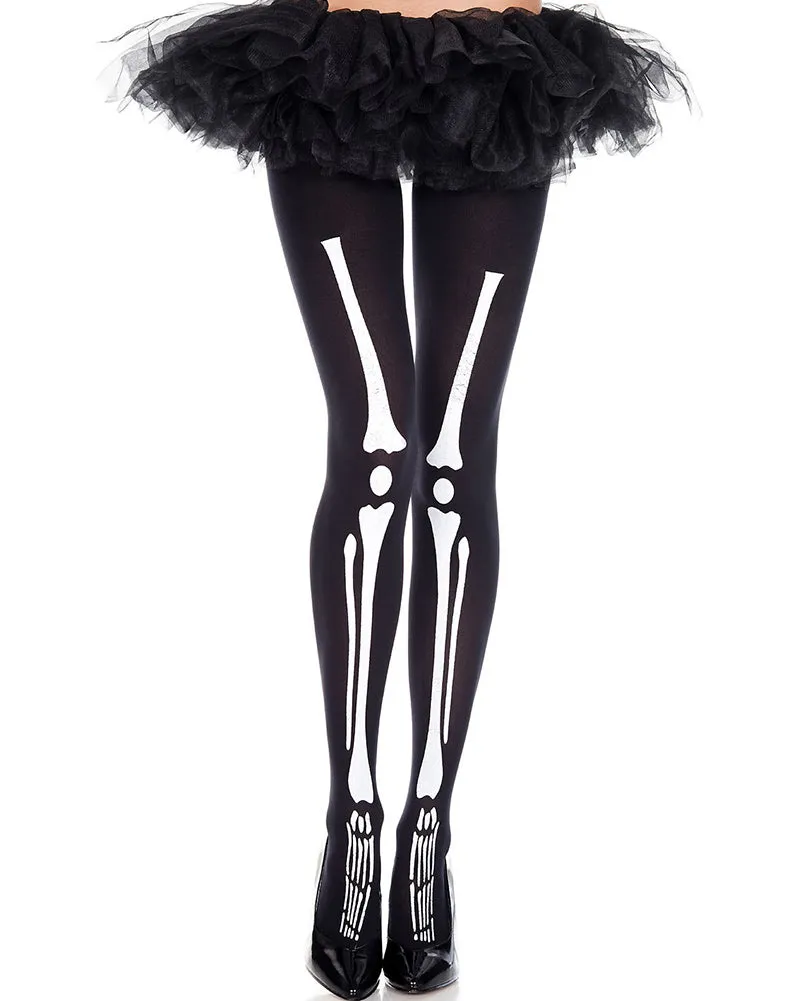 Skeleton Print Tights