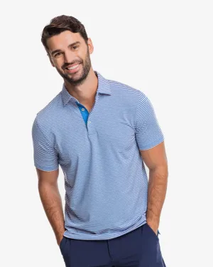 Southern Tide Men's brrr-eeze Shores Striped Performance Polo Shirt - Rose Blush