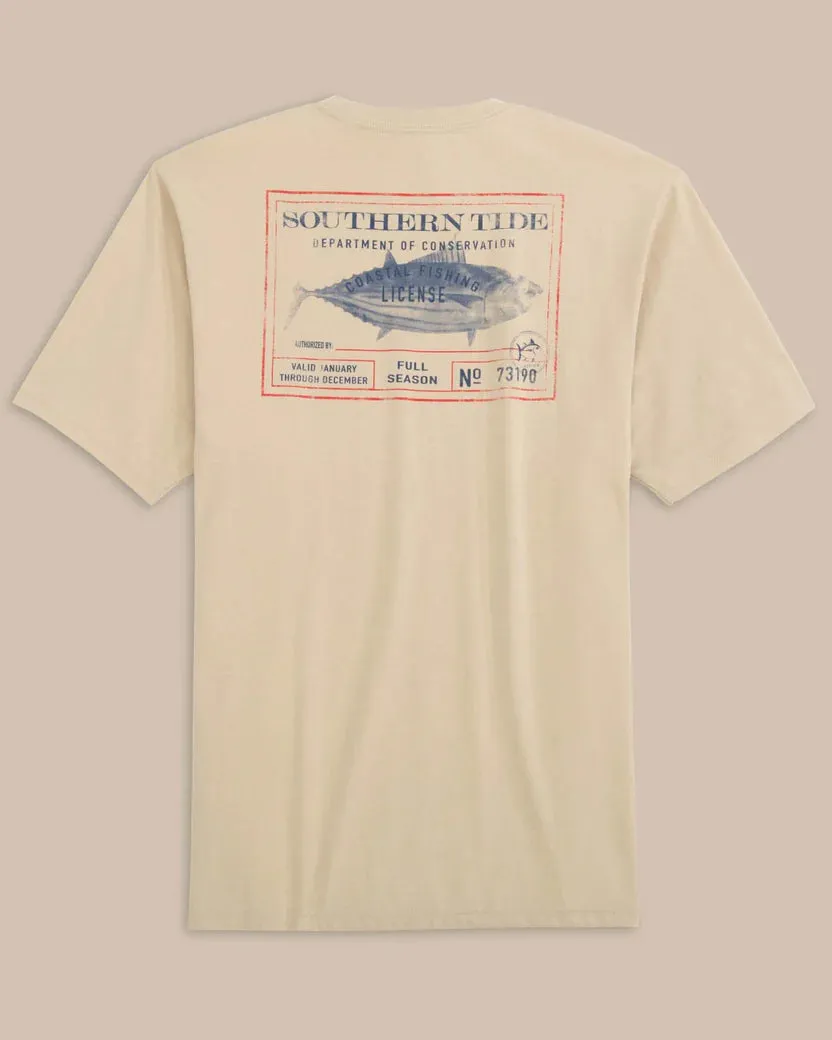 Southern Tide Men's Coastal Fishing License Short Sleeve T-Shirt - Irish Cream